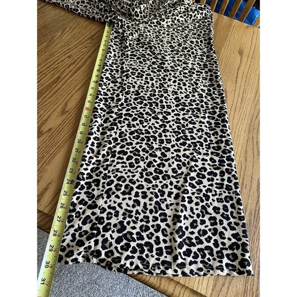 Classic Concepts Brown Beige Wide Leg Animal Print Belted Trouser Pants Office L - Picture 10 of 12